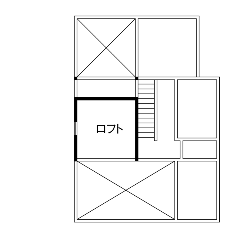 高山マテリアル 【1500万～1999万円/横浜市】サッカー練習できる吹き抜けの広々とした土間＆あったらいいなを叶える家の間取り図（3LDK）ロフト