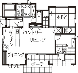 ソーフィールドホーム デザインにも性能にも妥協しないで叶えた、モダン&アジアンテイストの癒やしの住まいの間取り図（4LDK）1階