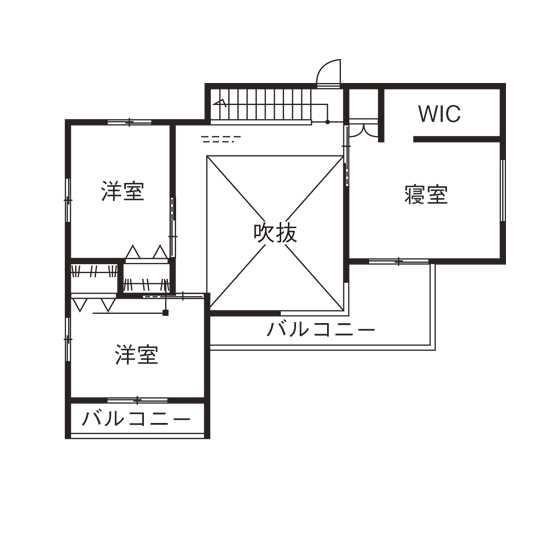 ソーフィールドホーム 【本体価格1500～1999万円】間接照明がモダンな空間を演出。美しさと暮らしやすさを追求の間取り図（4LDK）2階