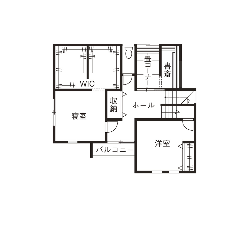 ソーフィールドホーム 【本体価格2000～2500万円 /自然素材/全館空調/ 37.7坪】「らしさ」を楽しむヨーロピアンの間取り図（4LDK）2階