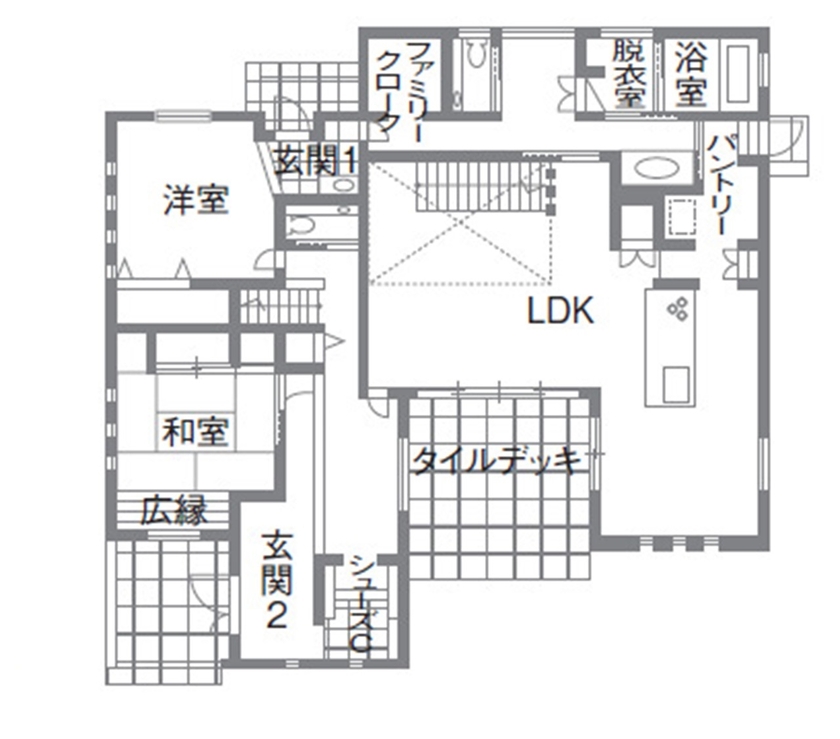 ソーフィールドホーム 【本体価格4000～5000万円/60.3坪】お気に入りに囲まれる優雅な空間の間取り図（5LDK）1階