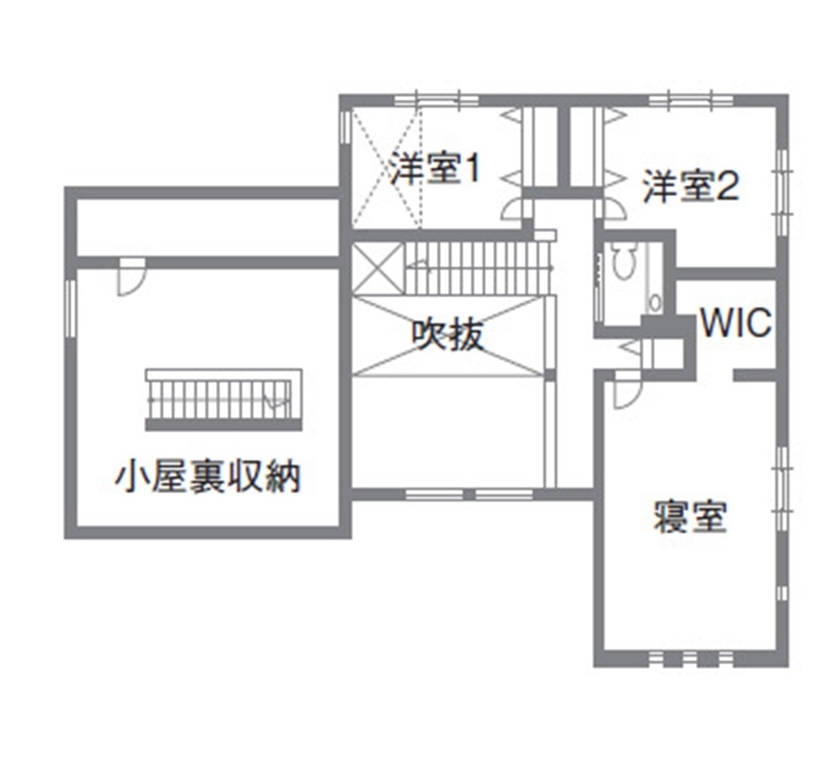 ソーフィールドホーム 【本体価格4000～5000万円/60.3坪】お気に入りに囲まれる優雅な空間の間取り図（5LDK）2階