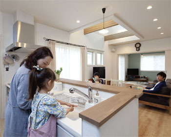 サンワ設計 好きな雑貨が似合う空間と 家族が繋がるＬＤＫを実現の建築実例画像1