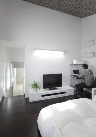 サンワ設計 大階段から中２階リビングへ　グリーン屋根の洋風の住まいの建築実例画像5