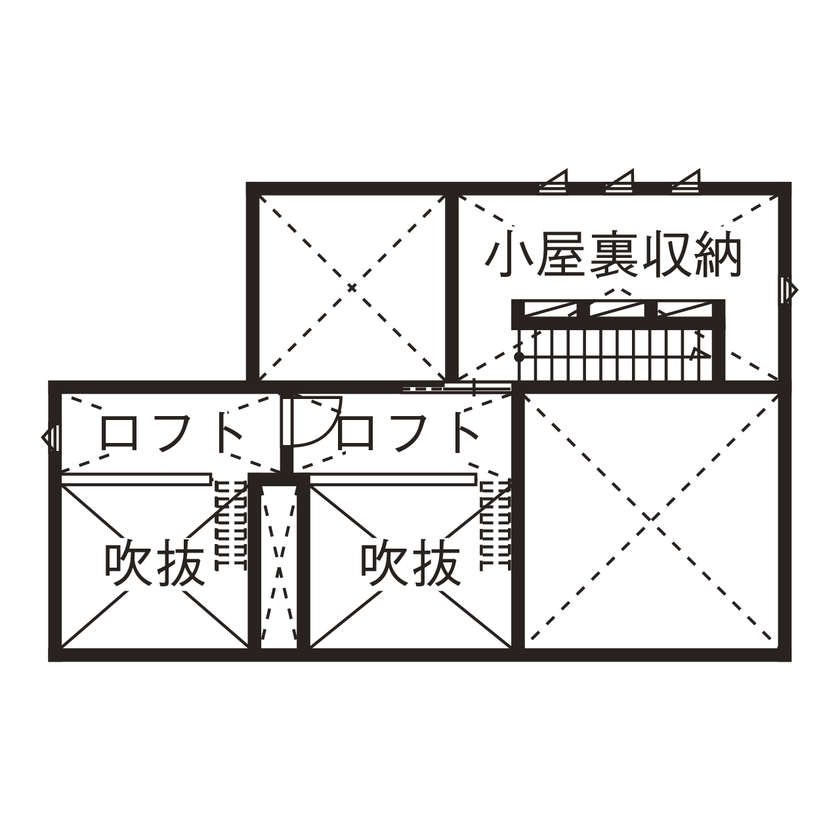 サンワ設計 ボルダリングウォールや隠れ家のような小屋裏で毎日を楽しく暮らす！家族が遊べる住まいの間取り図（3LDK）ロフト