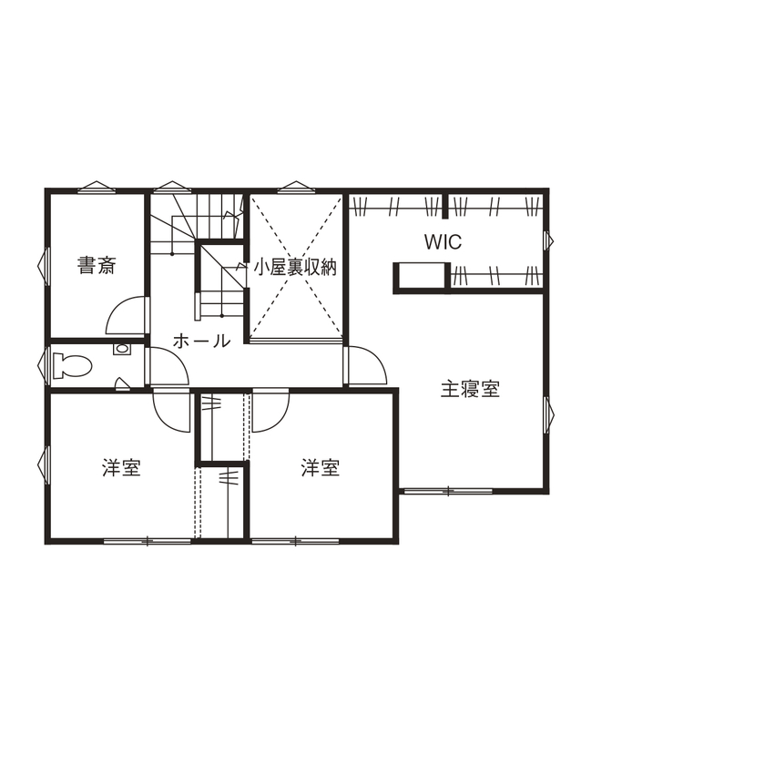 サンワ設計 スキップフロアで家族が繋がりコンサバトリーで趣味を楽しむの間取り図（4LDK）2階