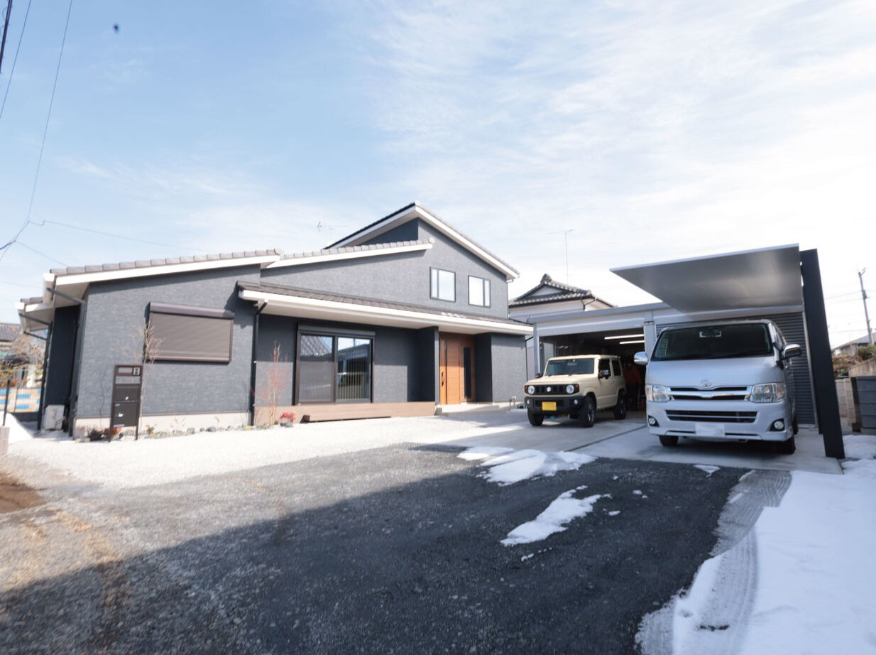 サンワ設計 空間を生かしたアメリカンヴィンテージ風ガレージの家の建築実例画像