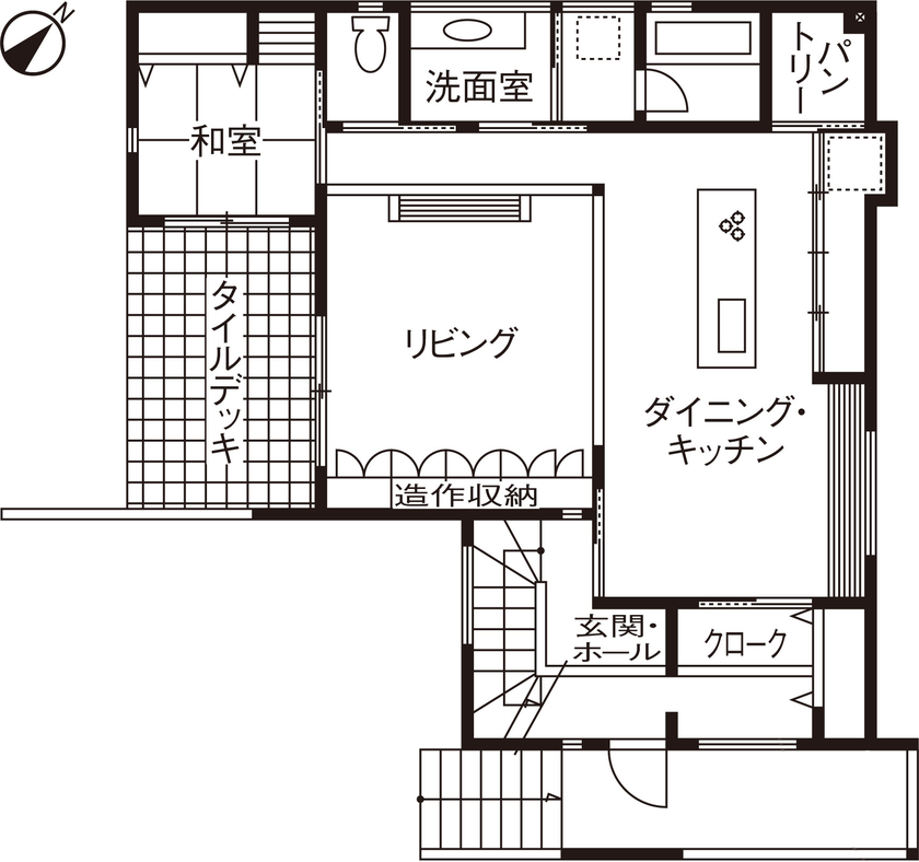 家工房 【3050万円/43.6坪/間取り図有】耐震など性能も妥協なし。細部までこだわりが光るグレイッシュモダンの家の間取り図（4LDK）1階