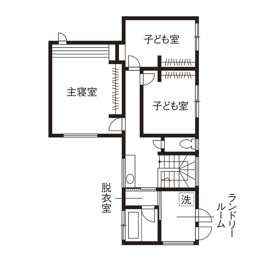 家工房 【2500万円～2999万円／34.6坪／間取り図有】プライバシーを守る中庭を囲む。快適な住空間が家族を囲むの間取り図（3LDK）2階