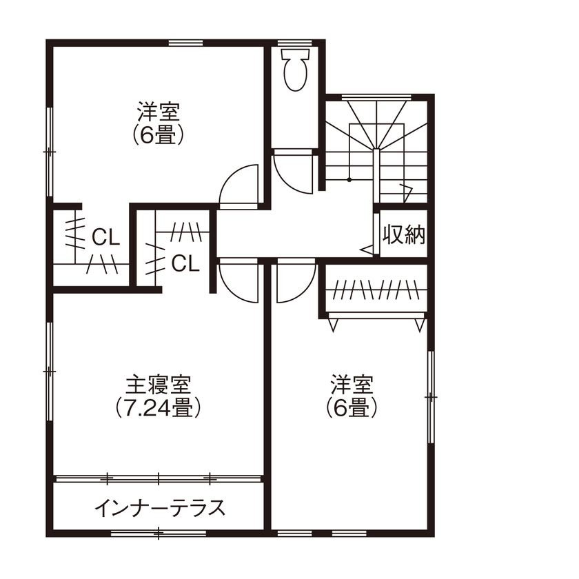 みんなの家 【2041万円／31.3坪／近江八幡市】日当たりの良いウッドデッキに面した明るいLDKの間取り図（3LDK）2階