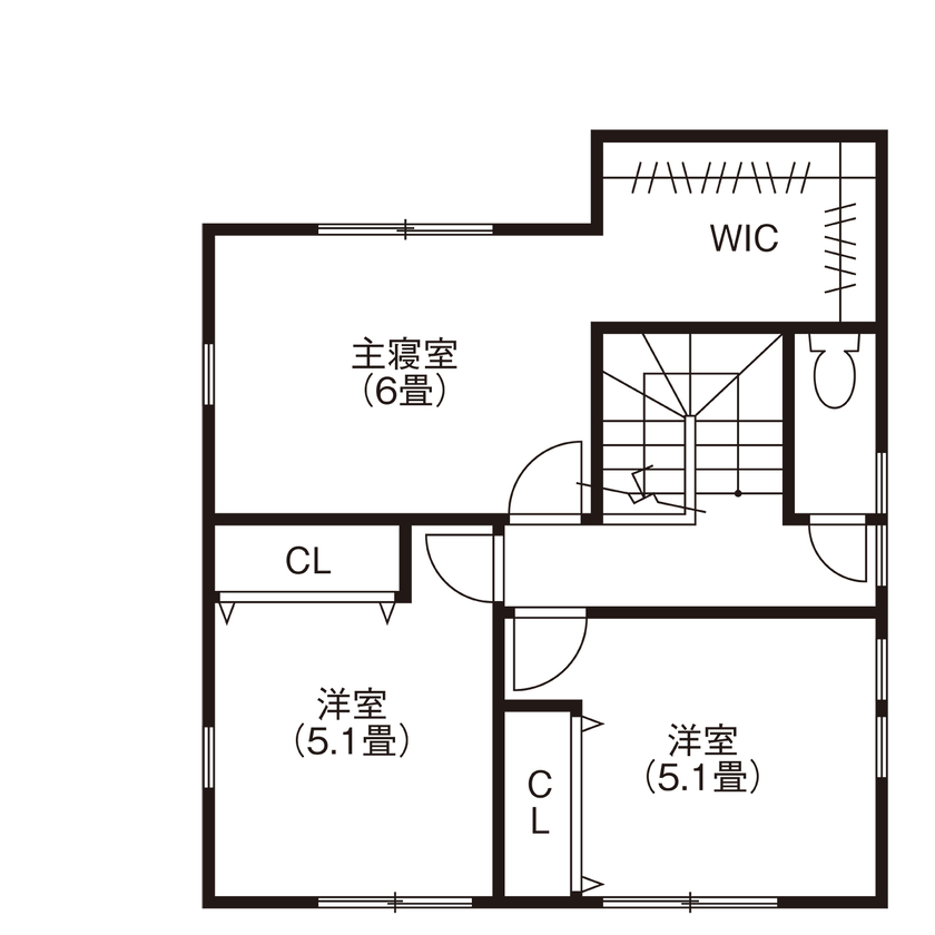 みんなの家 【1914万円／30.3坪／近江八幡市】土間収納からリビングへ直接アクセス！趣味を愉しむお家の間取り図（3LDK）2階