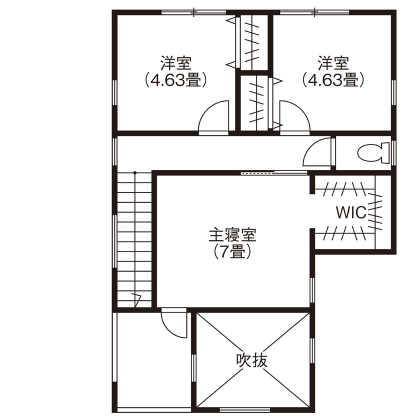 みんなの家 【1977万円／30.9坪／近江八幡市】スタイリッシュなお家のテーマは、「自宅で叶う、ホテルライク仕様」の間取り図（3LDK）2階