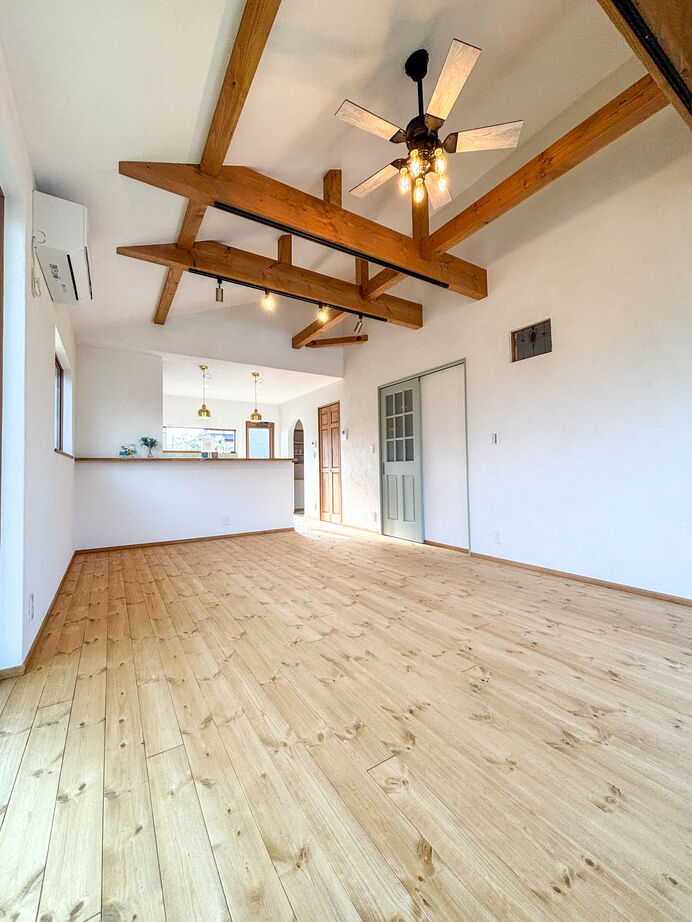 fun style 大きな屋根の平屋の建築実例画像4