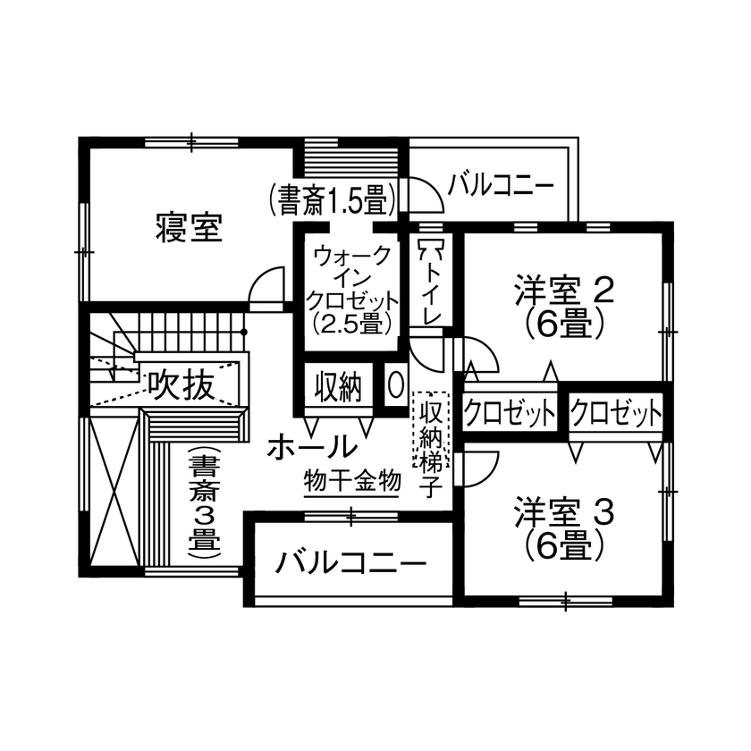 アイフルホーム　仙台・宮城北・石巻・古川 【2000万円・間取有】技術にも担当者の人柄にも信頼。「飽きのこない家」が完成の間取り図（4LDK）2階