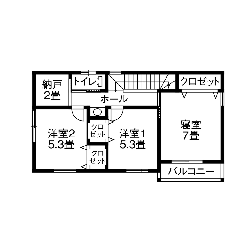 アイフルホーム　仙台・宮城北・石巻・古川 【1950万円・間取有】印象的な外観や板張りの天井、こだわりを盛り込んだ家が完成の間取り図（4LDK）2階