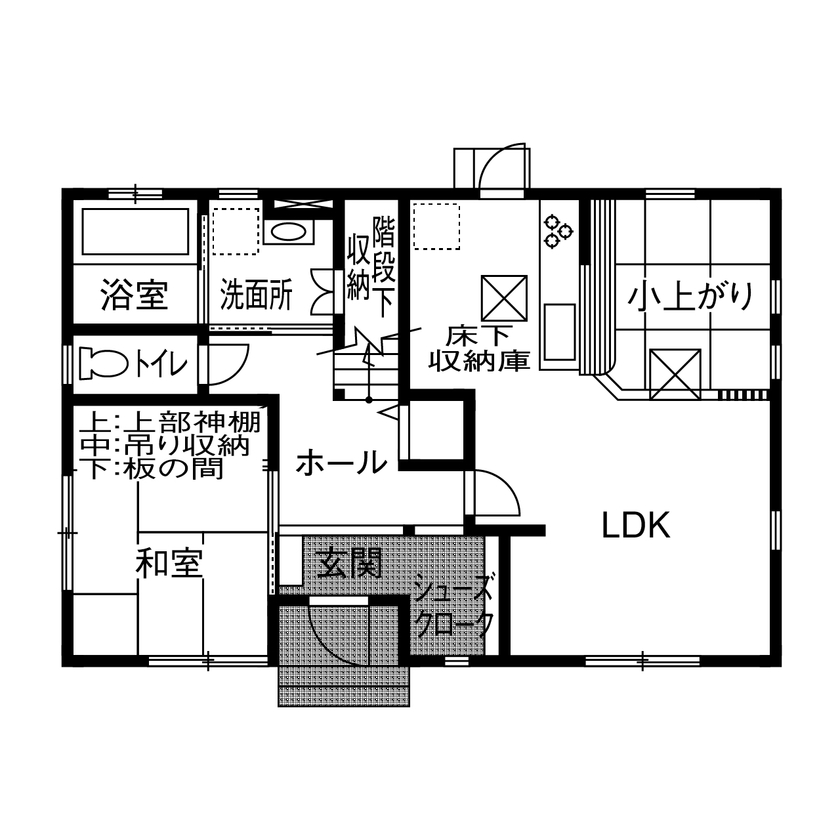 アイフルホーム　仙台・宮城北・石巻・古川 【1900万円・間取有】豊富な知識で多くの要望を実現。友人へのお披露目会でも大好評の間取り図（4LDK）1階