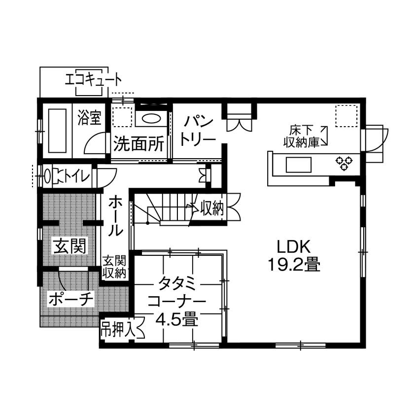 アイフルホーム　仙台・宮城北・石巻・古川 【1700万円・間取有】子どもに配慮した家づくりや「入居後の安心」が決め手にの間取り図（3LDK）1階