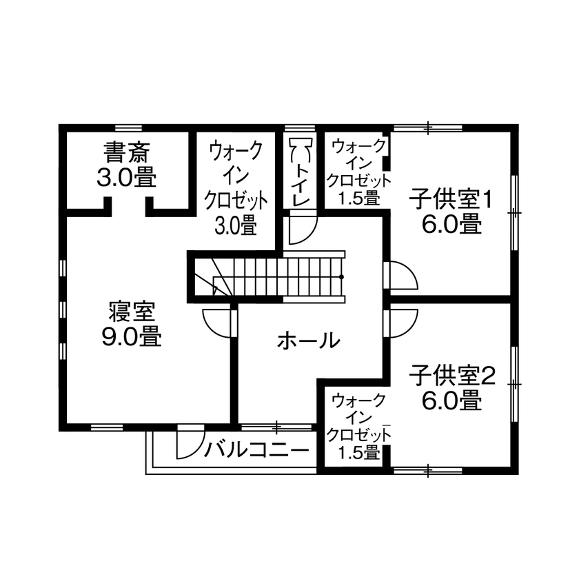 アイフルホーム　仙台・宮城北・石巻・古川 【1700万円・間取有】子どもに配慮した家づくりや「入居後の安心」が決め手にの間取り図（3LDK）2階