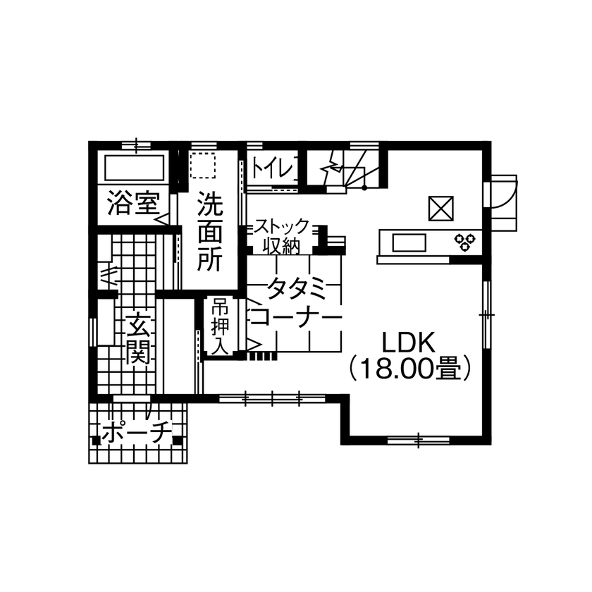 アイフルホーム　仙台・宮城北・石巻・古川 【1990万円・間取有】住んでみて「優しさ」を実感。子どもがのびのびできる家の間取り図（3LDK）1階