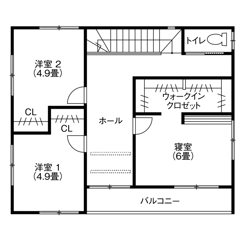アイフルホーム　仙台・宮城北・石巻・古川 【1600万円・間取有】細かな要望も丁寧に聞き取って実現してくれた、担当者との出会いに感謝の間取り図（3LDK）２階