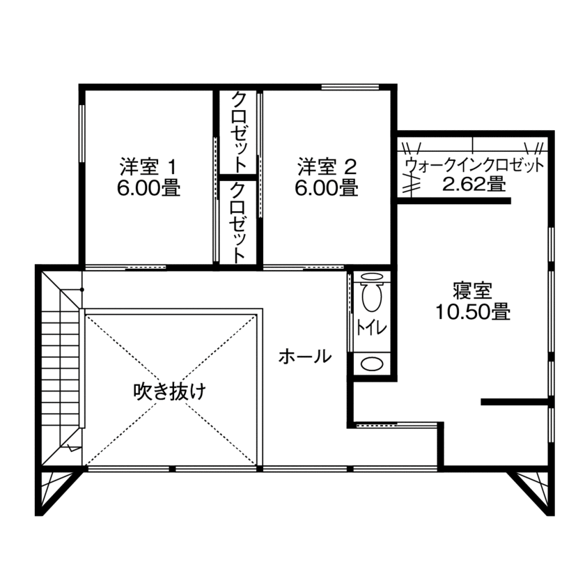 アイフルホーム　仙台・宮城北・石巻・古川 【間取有】美術館のような外観、カフェのようなダイニングなど、唯一無二のこだわりをカタチにした家の間取り図（3LDK）２階