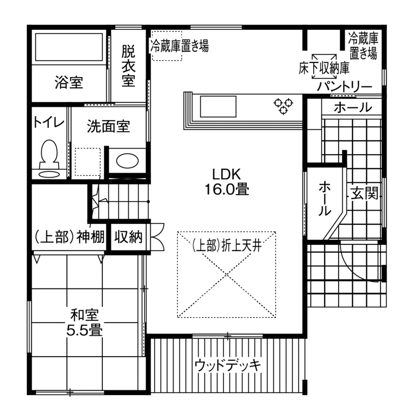 アイフルホーム　仙台・宮城北・石巻・古川 【1900万円台・間取り有】信頼できる担当者との出会いで、多くのこだわりを盛り込んだ住まいが実現の間取り図（4LDK）１階