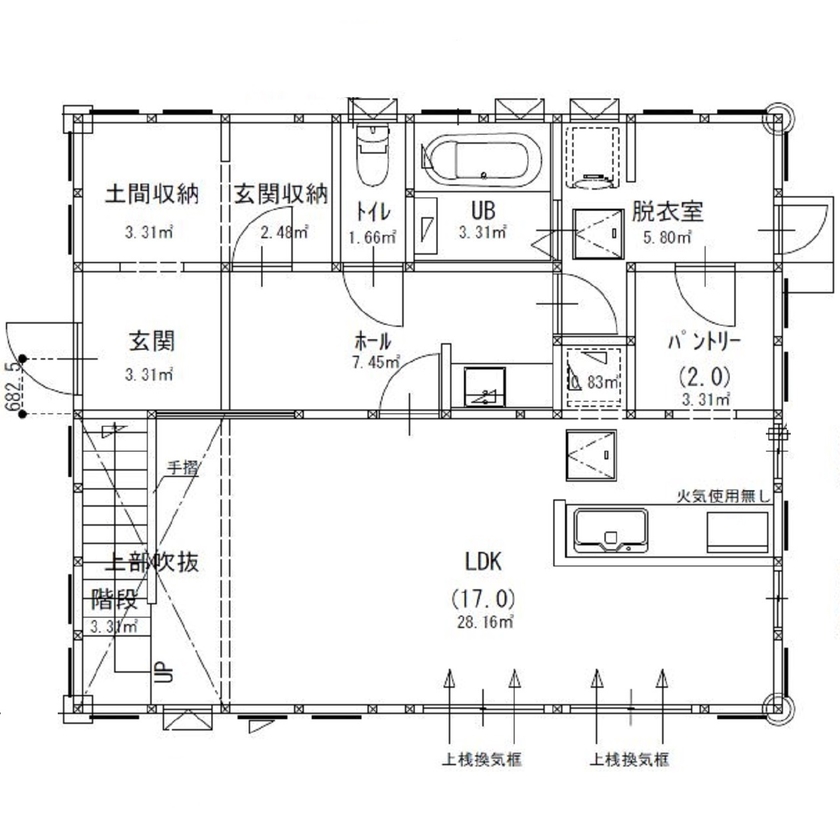 サンエルホーム 【2280万円/37坪/間取り図有】木の温もりを感じるカフェをイメージした住まいの間取り図（3LDK+書庫）1階
