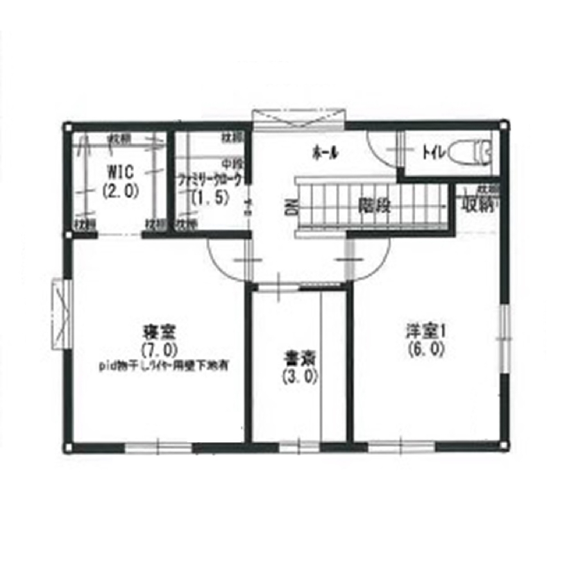 サンエルホーム 【2480万円/36坪/間取り図有】便利な家事動線で、効率的な暮らしの間取り図（3LDK）2階