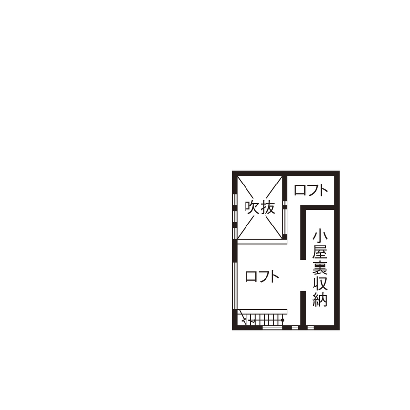 三交ホーム 【3000万円台｜L字型平屋×インナーガレージ｜間取り有】風情ある街並みに映える大迫力の和モダン邸宅の間取り図（4LDK＋ロフト＋小屋裏）ロフト