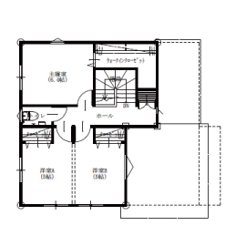 ジャストホーム 【熊本市/2000万円台前半/間取り図】キャットステップや床暖房、日向ぼっこスポットなど猫も心地よい家の間取り図（3LDK）2階