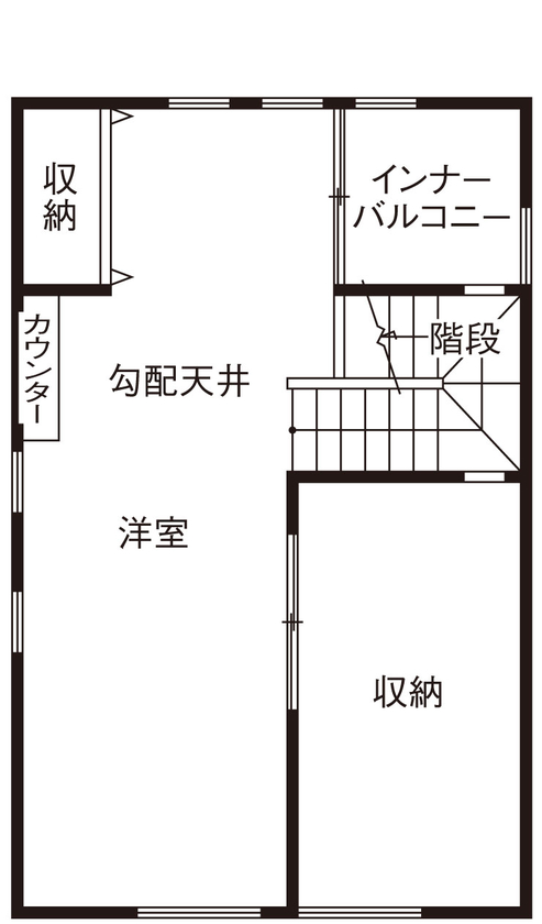 夢工房 【大阪府/2000万円台/狭小/20坪/】大阪府で2000万円台で建てた天然木の狭小住宅の実例（間取り図あり）の間取り図（2LDK）2階
