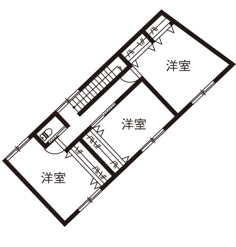 三心 【神奈川県/サウナのある家/プールのある家/間取り図】三心の設計力で叶った、夢のリゾートスタイル！の間取り図（4LDK）2階