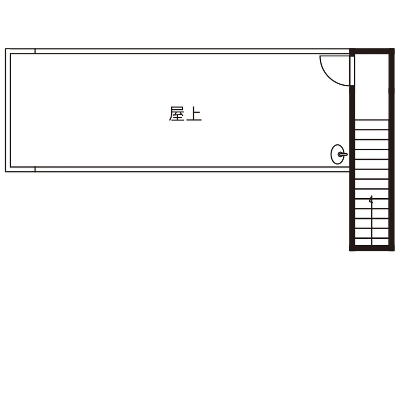 三心 【2000万円台/ビルトインガレージ/屋上/間取り図】サーフィンを楽しむ家づくり。ゆったりとした1LDKの家の間取り図（1LDK）屋上
