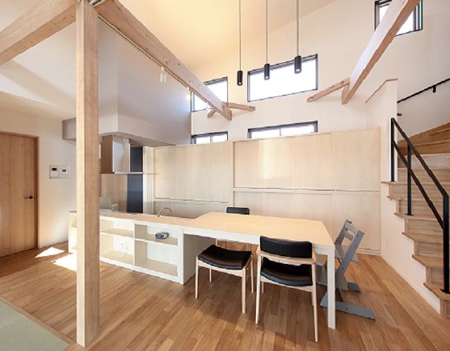 古郡ホーム 家のどこにいても家族と繋がる。木の表情が優しく包み、見守る家族時間の建築実例画像4