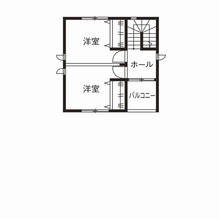 古郡ホーム 【平屋＋α/間取り図あり】意匠にこだわり居心地を重視　２つの中庭がある住まいの間取り図（4LDK）2階
