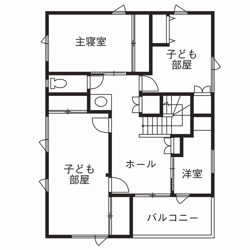 古郡ホーム 【間取り図有/23畳LDK】素材の素朴な手触りを愉しみ、いつまでも共に育つ家の間取り図（4LDK）2階