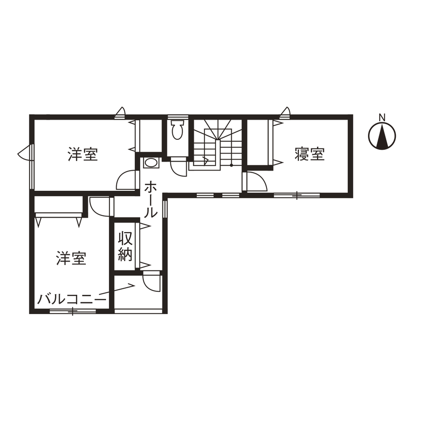 古郡ホーム 【間取り図あり/34.6坪】ヴィンテージ家具の似合うシルバーガルバの住まいの間取り図（3LDK）2階
