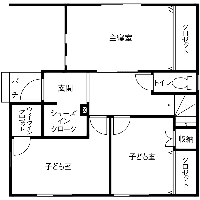 一級建築士事務所　上野工務店 【豊中市／1000万円台／約30坪】光が差し込むLDKとバルコニーから星空を眺める、開放感溢れる家の間取り図（3LDK＋ロフト）1階