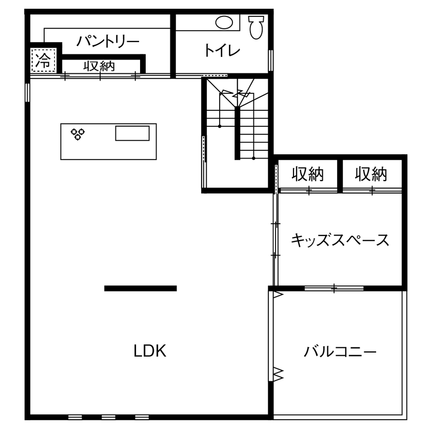 一級建築士事務所　上野工務店 【3500～4000万円台／約80坪／間取り有】シアタールームやインナーガレージのある豪華絢爛な家の間取り図（6LDK）2階