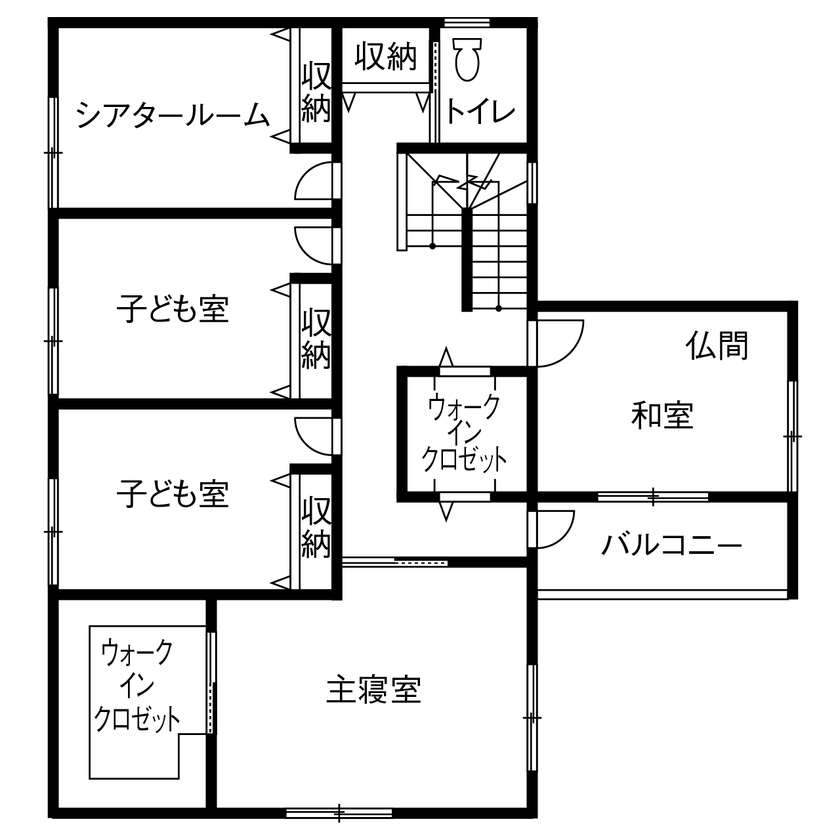一級建築士事務所　上野工務店 【3500～4000万円台／約80坪／間取り有】シアタールームやインナーガレージのある豪華絢爛な家の間取り図（6LDK）3階