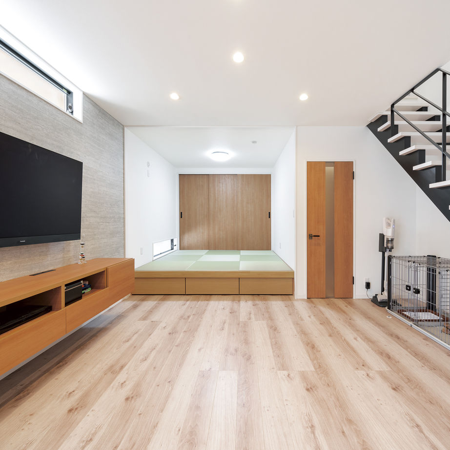 一級建築士事務所　上野工務店 【茨木市・間取り図あり・キューブ型デザイン】３LDKから５LDKまで変化できる間取りの建築実例画像2