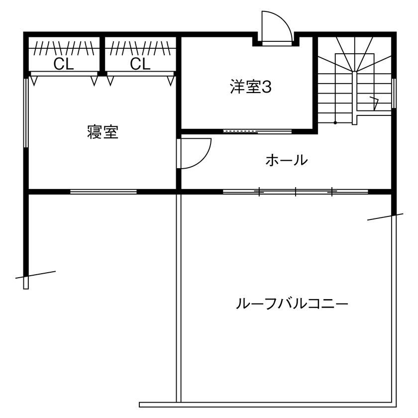 TENアーキテクツ一級建築士事務所 【建築士と建てた家×3階建て×インナーガレージ】約30坪でも庭が欲しい。そこでルーフバルコニーを計画の間取り図（4LDK）3階