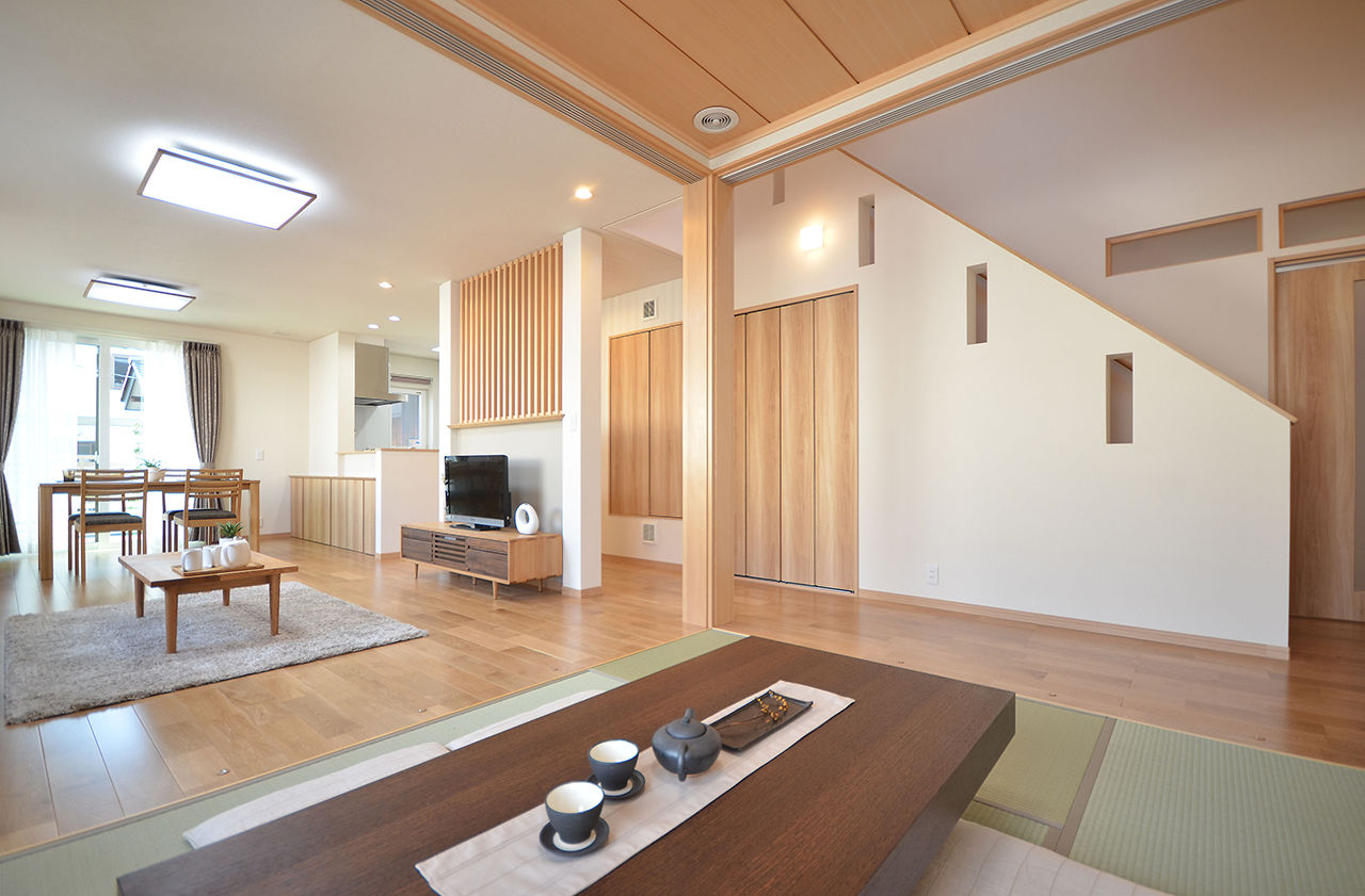 北新建工 【3000万円台｜富山市】外断熱と新換気で、仕切りのない開放的な間取りに！将来に備えた平屋ライクの家の建築実例画像2