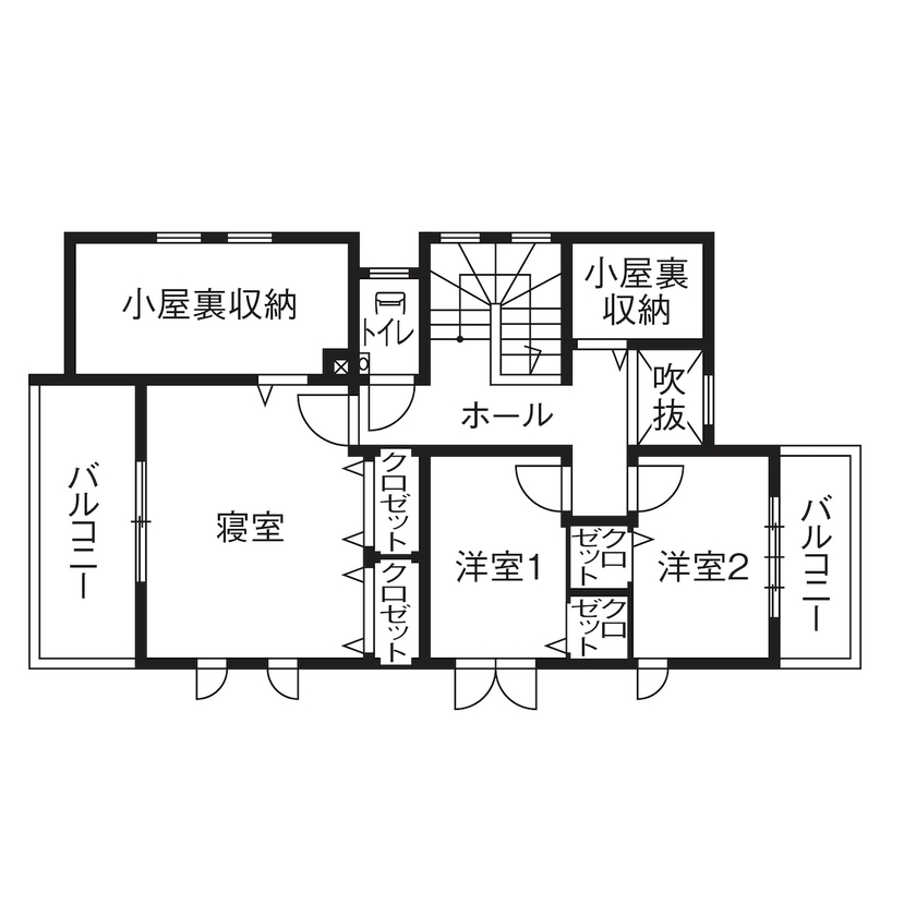 セルコホーム　横浜支店 【2000万円台/30坪台/間取り/吹き抜け】エアコン1台で家中が快適。家事も子育てもしやすい住まいの間取り図（4LDK）2階