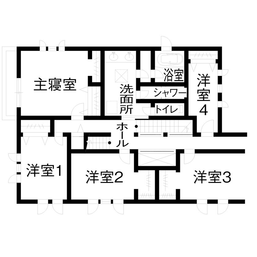 セルコホーム　横浜支店 【吹抜け/ビルトインガレージ/小屋裏収納】アイアンゲートが印象的なモダンフレンチスタイルの美しい家の間取り図（5K以上）2階
