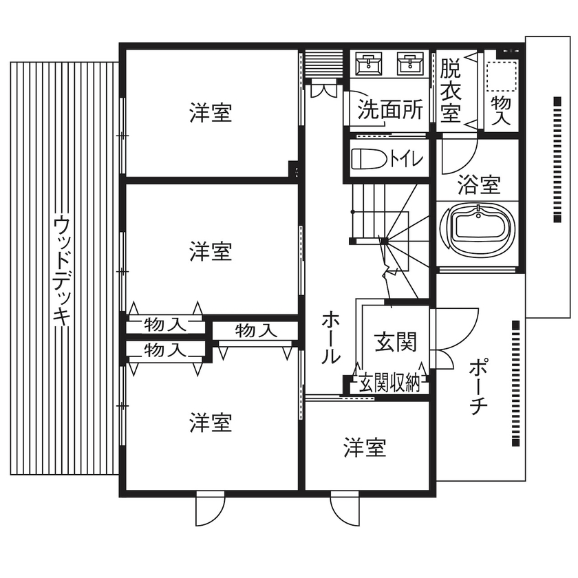 セルコホーム　横浜支店 【高気密・高断熱／インテリア／2階リビング】究極的な基本性能と遊び心が同居するマイホームの間取り図（4LDK＋小屋裏）1階