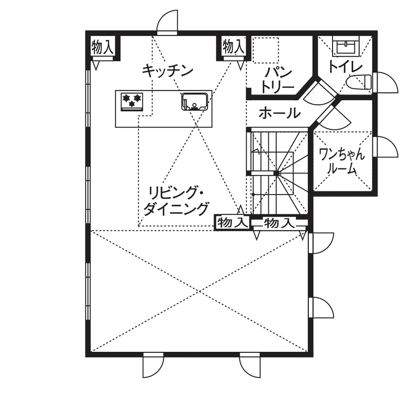 セルコホーム　横浜支店 【高気密・高断熱／インテリア／2階リビング】究極的な基本性能と遊び心が同居するマイホームの間取り図（4LDK＋小屋裏）2階