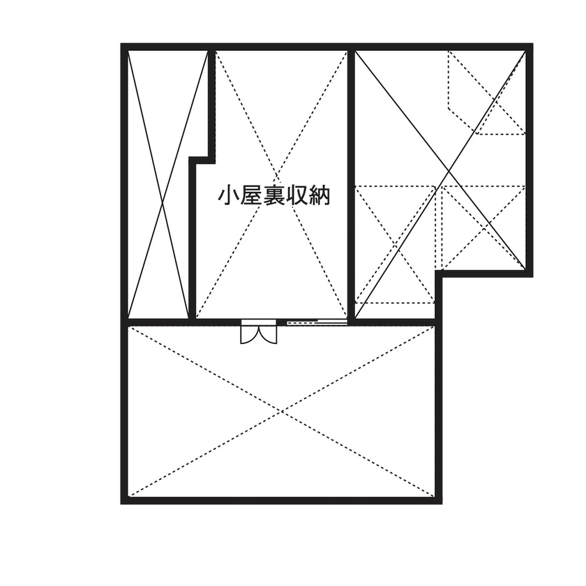 セルコホーム　横浜支店 【高気密・高断熱／インテリア／2階リビング】究極的な基本性能と遊び心が同居するマイホームの間取り図（4LDK＋小屋裏）小屋裏