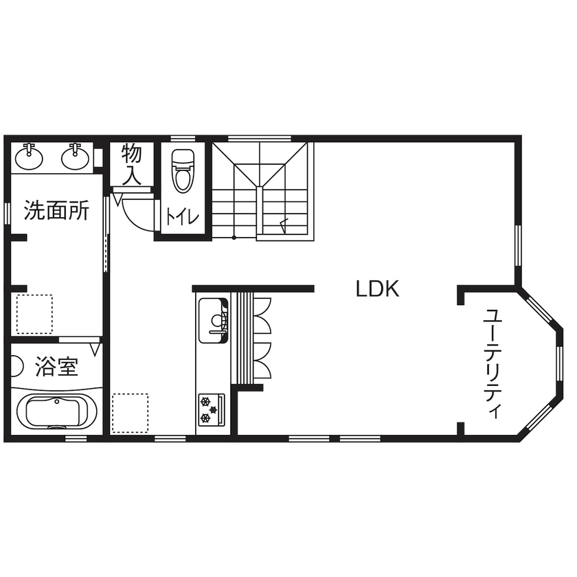 セルコホーム　横浜支店 【30坪台/クイーンアン・スタイル/間取図】プライバシーと眺望を両立する2階リビングの住まいの間取り図（1LDK+納戸+書庫）2階