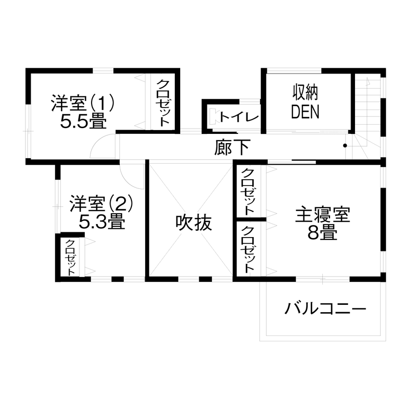 辰巳住宅 【間取り図あり/和室＋ホームシアター】洋風×吹き抜けのくつろぎ空間の間取り図（4LDK）2階